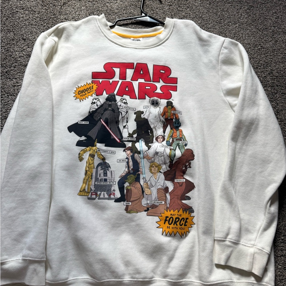 Star Wars  Disney White Graphic crew neck sweatshirt